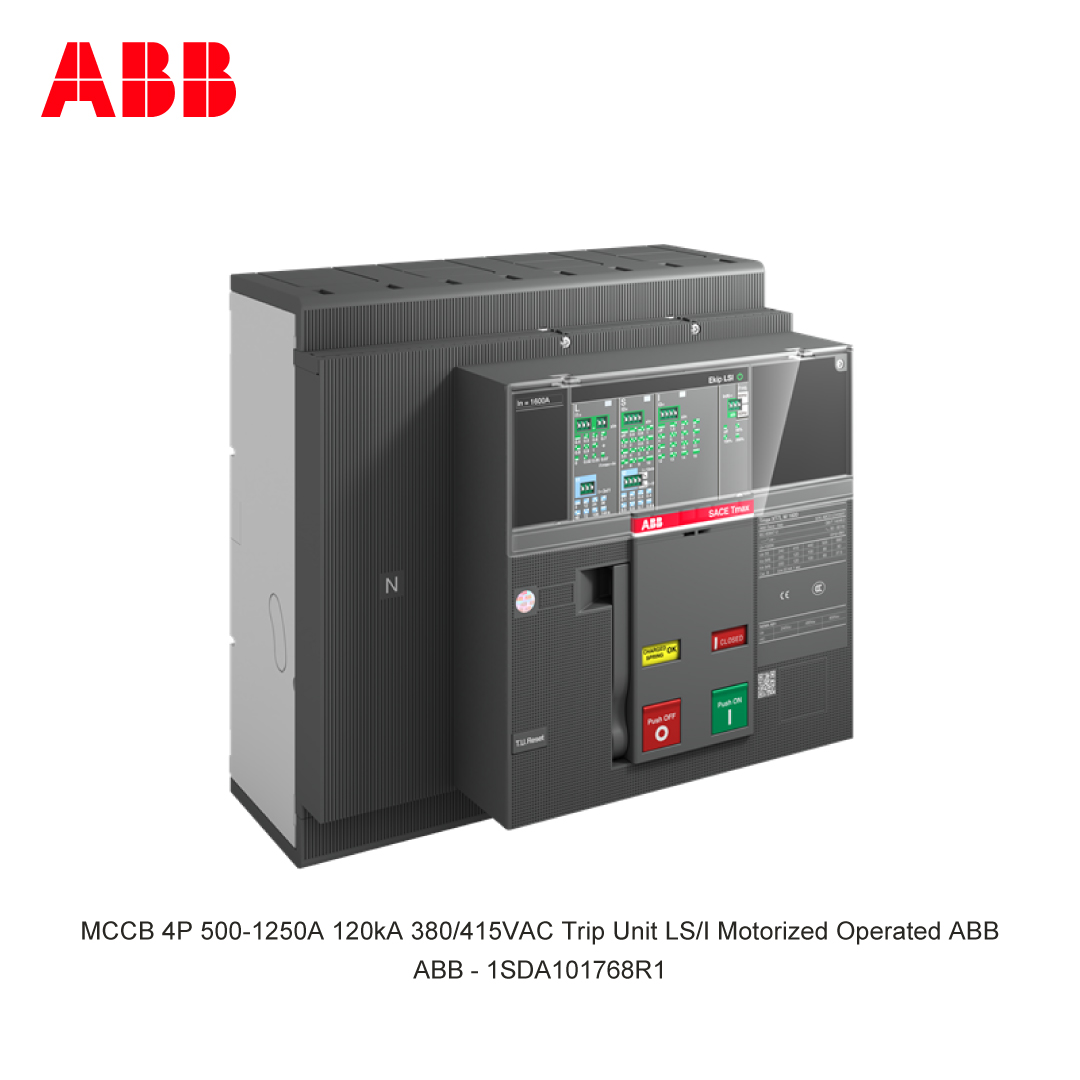 MCCB 4P 500-1250A 120kA 380/415VAC Trip Unit LS/I Motorized Operated ABB