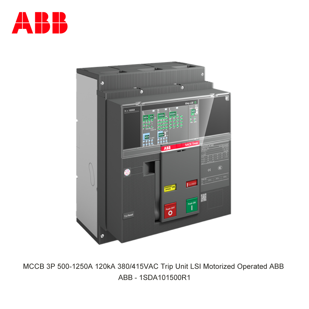 MCCB 3P 500-1250A 120kA 380/415VAC Trip Unit LSI Motorized Operated ABB