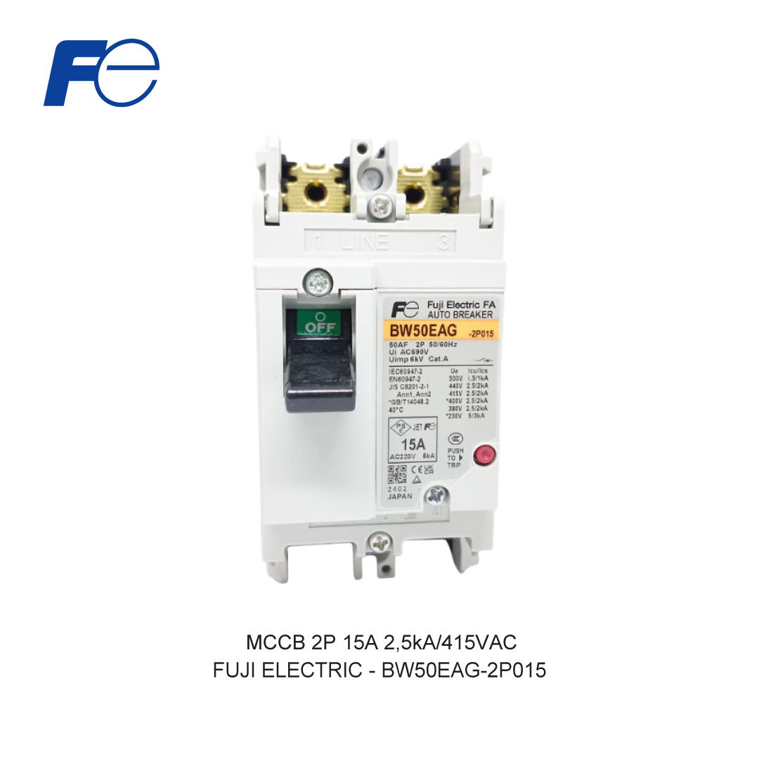 MCCB 2P 15A 2,5kA/415VAC