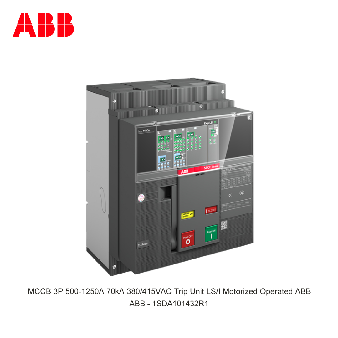 MCCB 3P 500-1250A 70kA 380/415VAC Trip Unit LS/I Motorized Operated ABB