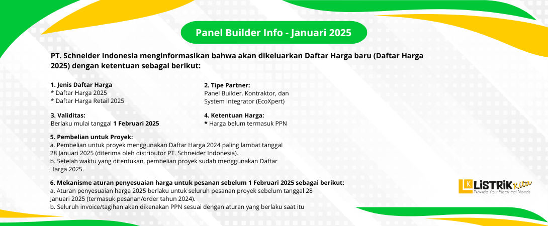 SCHNEIDER INDONESIA PRICE INCREASE ON FEBRUARY 1, 2025