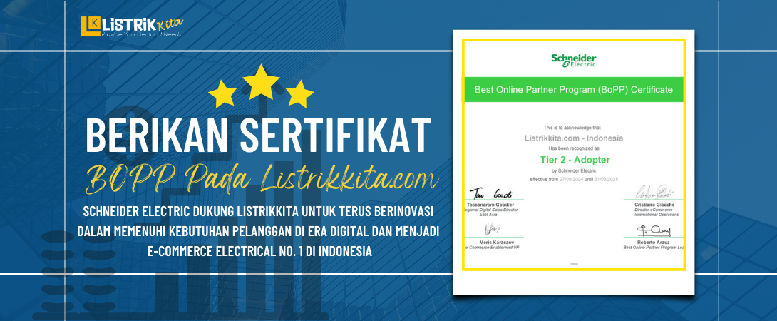 Listrikkita.com Receives Schneider Electric Best Online Partner Program (BOPP) Certificate